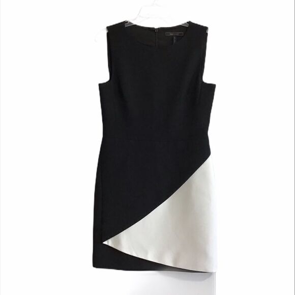 BCBGMAXAZRIA Jesica Contrast Folded Dress Sz 8 - Picture 3 of 10